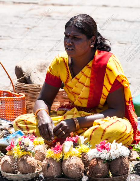 Woman with Sacred Coconut Offerings