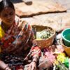 A Market Vendor Amidst Her Flowers and Coconuts - Fine Art Photography Print, Limited Edition Print, Giclée Print, Photography Art, Documentary Photography