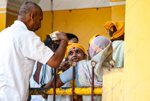 An Offering at the Yellow Barrier - Fine Art Photography Prints, Limited Edition Photography Art, Museum-Quality Photography, Documentary Photography,  Art Photography Investment