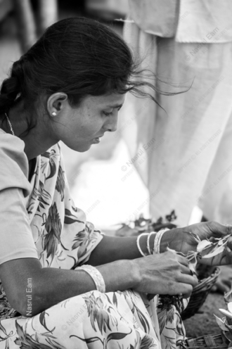 Woman Tending to Leaves in the Wind - Fine Art Photography Print, Limited Edition Photography, Giclée Print, Black and White Photography, Art Photography