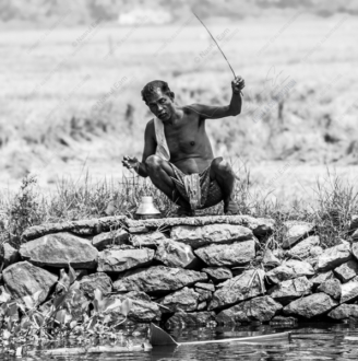 Fisherman on the Stone Wall - Fine Art Photography Print, Limited Edition Print, Monochrome Photography, Giclée Print, Art Photography