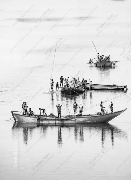 River Workers - Fine Art Photography Prints, Limited Edition Photography, Luxury Photography Art, Monochromatic Photography, Art Photography Prints