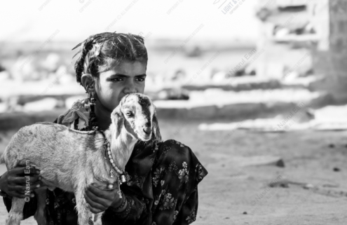 Girl with Kid - Fine Art Photography Print, Limited Edition Print, Monochromatic Photography,  Art Photography,  Human Connection