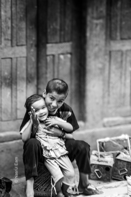 Uninhibited Joy between Two Siblings