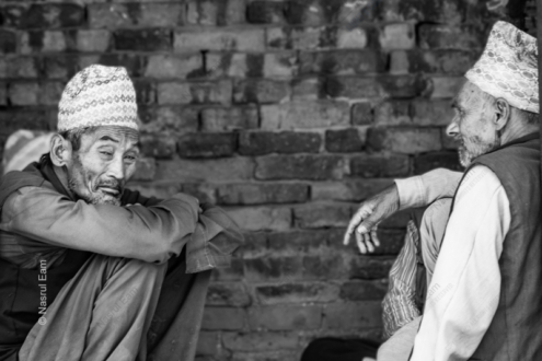 Seated against a Weathered Brick Wall - Fine Art Photography Print, Limited Edition Print, Monochrome Photography, Giclée Print,  Art Photography