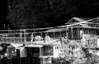 A Caravan Crossing the High Bridge