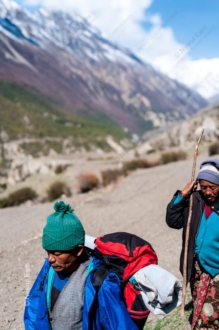 Travelers on the Mountain Path