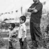 A Father and Two Sons by the Wayside - Fine Art Photography Print, Limited Edition Photography, Monochrome Photography, Family Photography,  Art Photography for Sale