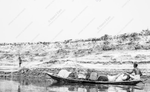 A Boat on the River, a Boy on the Shore - Fine Art Photography Print, Limited Edition Photography, Monochrome Photography,  Art Photography Print,  Museum-Quality Photography