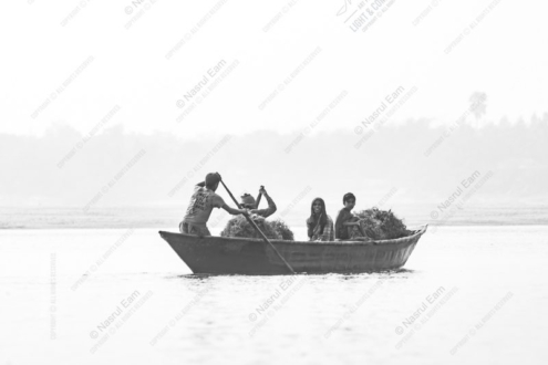 Four Figures in a Harvest Boat - Fine Art Photography Prints, Limited Edition Photography, Black and White Photography,  Art Photography Prints,  Luxury Photography Art