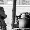 A Boy's Gaze by the Kettles - Fine Art Photography Prints, Limited Edition Photography, Museum-Quality Photography,  Art Photography Prints,  Black and White Photography