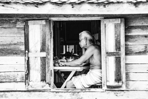Quiet Meal in the Window - Fine Art Photography Print, Limited Edition Photography, Black and White Photography, Giclée Print,  Art Photography for Sale