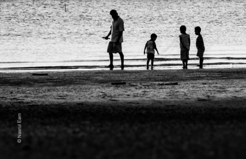A Man and Three Children - Fine Art Photography Print, Limited Edition Photography, Monochrome Photography,  Art Photography Print, Collector's Photography