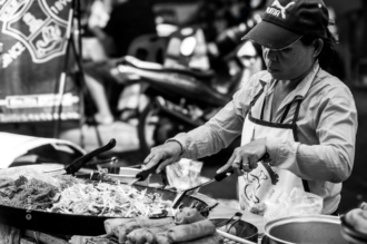 The Street Noodle Vendor - Fine Art Photography Print, Limited Edition Photography, Black and White Photography, Documentary Photography, Street Photography