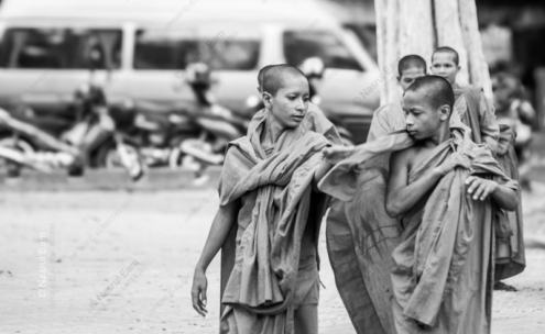 Young Monks in Passage - Fine Art Photography Print, Limited Edition Photography, Giclée Print, Black and White Photography,  Contemporary Art Photography