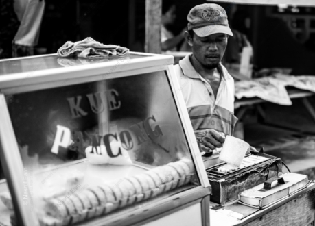 Kue Pancong Vendor - Fine Art Photography Print, Limited Edition Photography, Monochrome Photography,  Art Photography Print,  Kue Pancong