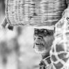 A Man Carrying a Large Woven Basket - Fine Art Photography Print, Limited Edition Print, Monochrome Photography, Giclée Print,  Humanity Photography