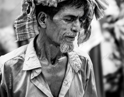 Beneath the Cloth: A Laborer's Portrait - Fine Art Photography Print, Limited Edition Photography, Monochrome Portrait,  Art Photography for Sale,  Luxury Photography Art
