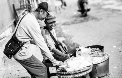 Shared Laughter, Streetside Exchange - Fine Art Photography Print, Limited Edition Photography, Museum-Quality Photography,  Luxury Photography Art, Photography for Collectors