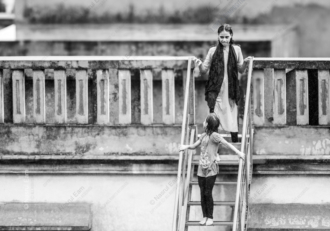 Sisters on the Rooftop Stairs - Fine Art Photography Print, Limited Edition Photography, Museum-Quality Photography, Art Photography Print, Collector Photography