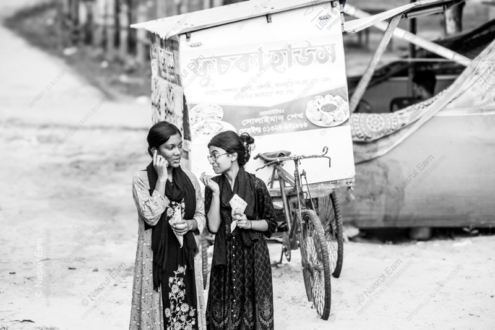 Whispers by the Fuchka Stall - Fine Art Photography Print, Limited Edition Photography, Monochrome Photography,  Street Photography,  Fine Art Photography