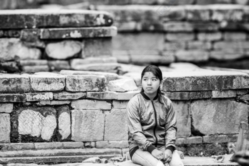 Girl Among Ruins - Fine Art Photography Prints, Limited Edition Photography, Giclée Print,  Monochromatic Photography, Art Photography for Sale