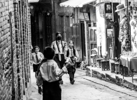 School Days in the Alley - Fine Art Photography Print, Limited Edition Photography, Monochrome Photography, Street Photography, Art Photography for Sale