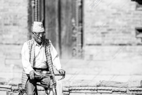 Kathmandu Cyclist - Fine Art Photography Print, Limited Edition Photography, Monochrome Photography,  Art Photography Print, Kathmandu Photography