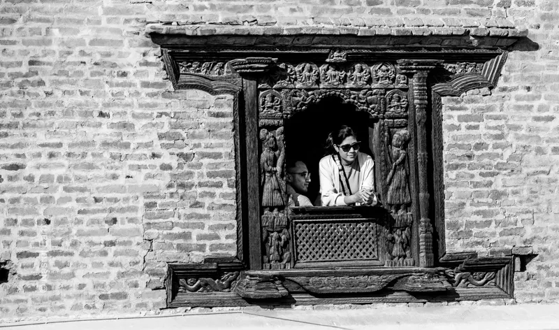 Observers in the Carved Window - Fine Art Photography Prints, Limited Edition Photography Art, Luxury Photography Art, Monochrome Photography,  Art Photography Prints