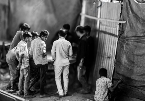 Where a Group of Young Men Congregate. - Fine Art Photography Print, Limited Edition Photography, Monochrome Photography,  Contemporary Art Photography,  Art Photography for Sale