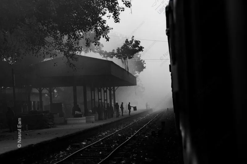 A Signalman on a Foggy Platform - Fine Art Photography Print, Limited Edition Photography, Museum-Quality Photography, Photography Art Print, Contemporary Art Photography