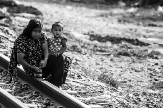 Mother and Child on the Tracks