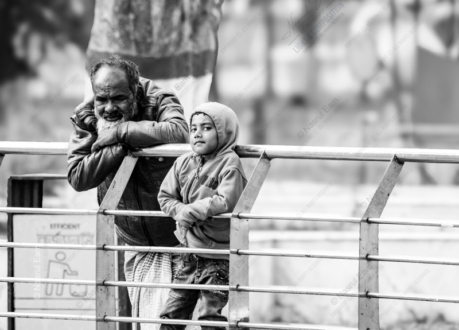 Leaning against a Metal Railing - Fine Art Photography Print, Limited Edition Photography, Museum-Quality Artwork, Black and White Photography, Art Photography for Collectors
