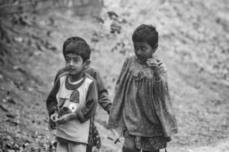 Children on the Path - Fine Art Photography Print, Limited Edition Photography, Monochrome Photography, Children Photography, Humanist Photography
