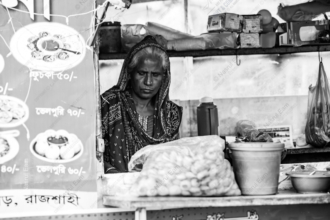 At the Fuchka Stall - Fine Art Photography Print, Monochrome Photography, Limited Edition Print, Art Photography, Photography for Collectors