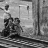 Children on the Tracks - Fine Art Photography Print, Limited Edition Print, Monochrome Photography,  Art Photography, Photography for Collectors