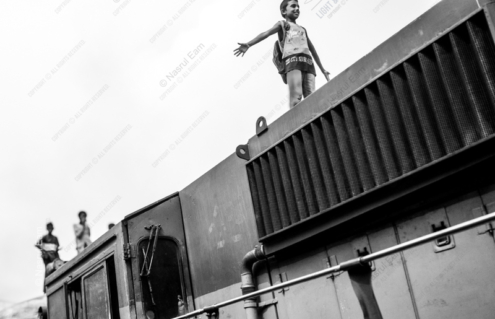 Boy Above the Train - Fine Art Photography Print, Limited Edition Photography, Museum-Quality Photography, Art Photography for Collectors, Fine Art Photography