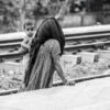 Mother and Child by the Rails - Fine Art Photography Print, Limited Edition Photography, Museum-Quality Artwork, Photography for Collectors, Black and White Photography