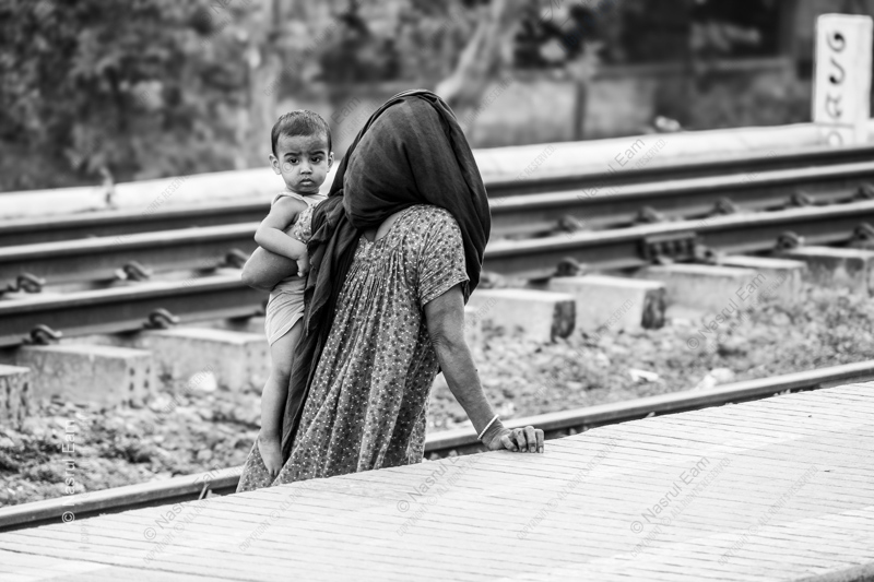 Mother and Child by the Rails