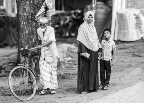Family by the Roadside - Fine Art Photography Print, Limited Edition Photography, Monochrome Photography, Documentary Photography, Art Photography for Sale