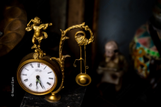 Gilded Clock with Fiddling Cherub - Fine Art Photography Print, Limited Edition Photography, Luxury Photography Art, Still Life Photography, Collector's Photography