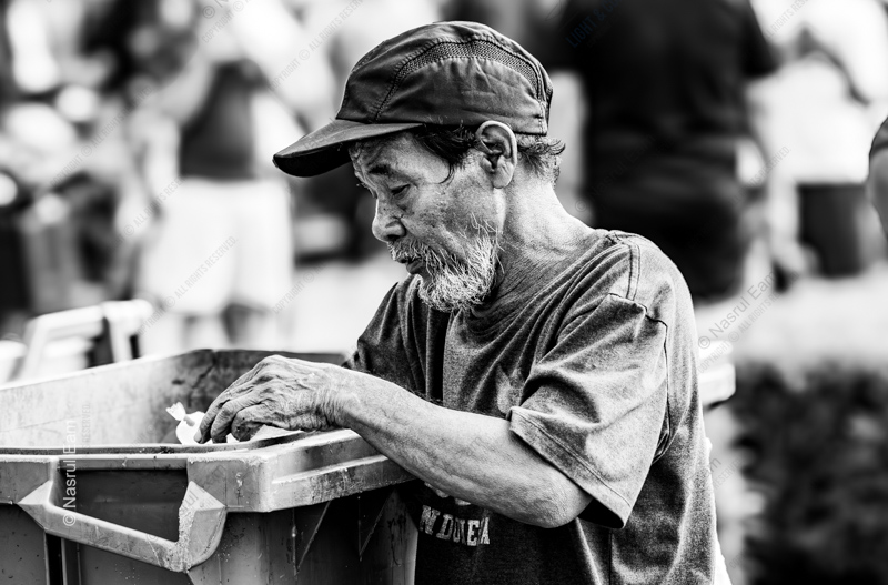 An Elder at the Public Bin - Fine Art Photography Print, Limited Edition Photography, Black and White Photography,  Museum-Quality Photography,  Art Photography for Sale