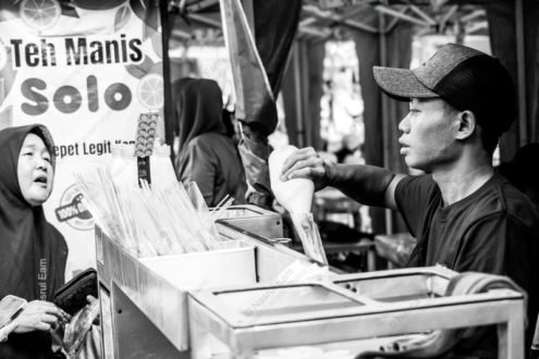 The Tea Vendor and His Customer - Fine Art Photography Print, Limited Edition Photography, Giclée Print, Black and White Photography,  Human Interest Photography
