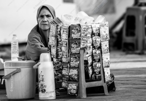 A Woman at Her Street Stall - Fine Art Photography Print, Limited Edition Photography, Black and White Photography, Documentary Photography, Art Photography for Sale