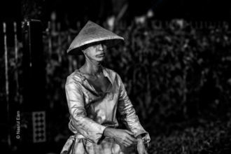 The Silver Man Under a Woven Hat - Fine Art Photography Print, Limited Edition Photography, Monochrome Photography, Art Photography for Sale, Museum-Quality Photography