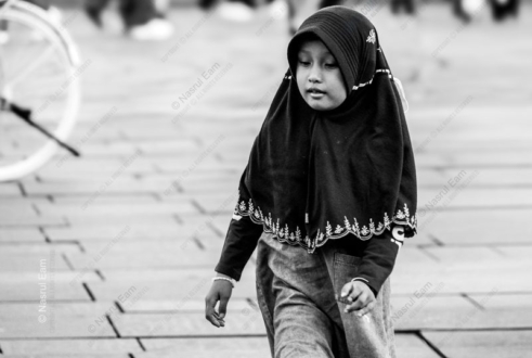 Girl with Embroidered Hijab - Fine Art Photography Print, Limited Edition Photography, Black and White Portrait,  Contemporary Art Photography,  Photography Art Print
