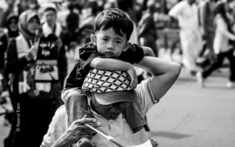 A Boy's Gaze Above the Throng - Fine Art Photography Prints, Limited Edition Photography, Luxury Photography Art, Black and White Photography,  Fine Art Prints