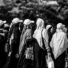 A Procession of Women in Veils and White Caps - Fine Art Photography Print, Limited Edition Photography, Giclée Print, Black and White Photography, Documentary Photography