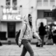 A Walker in the City Square - Fine Art Photography Print, Limited Edition Photography, Black and White Photography, Contemporary Art Photography, Luxury Art Photography
