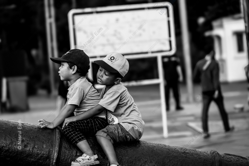 Two Boys on a Cannon